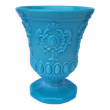 Vintage Portieux Vallerysthal Vase Opaline Blue