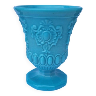 Vintage Portieux Vallerysthal Vase Opaline Blue