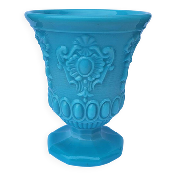 Vintage Portieux Vallerysthal Vase Opaline Blue