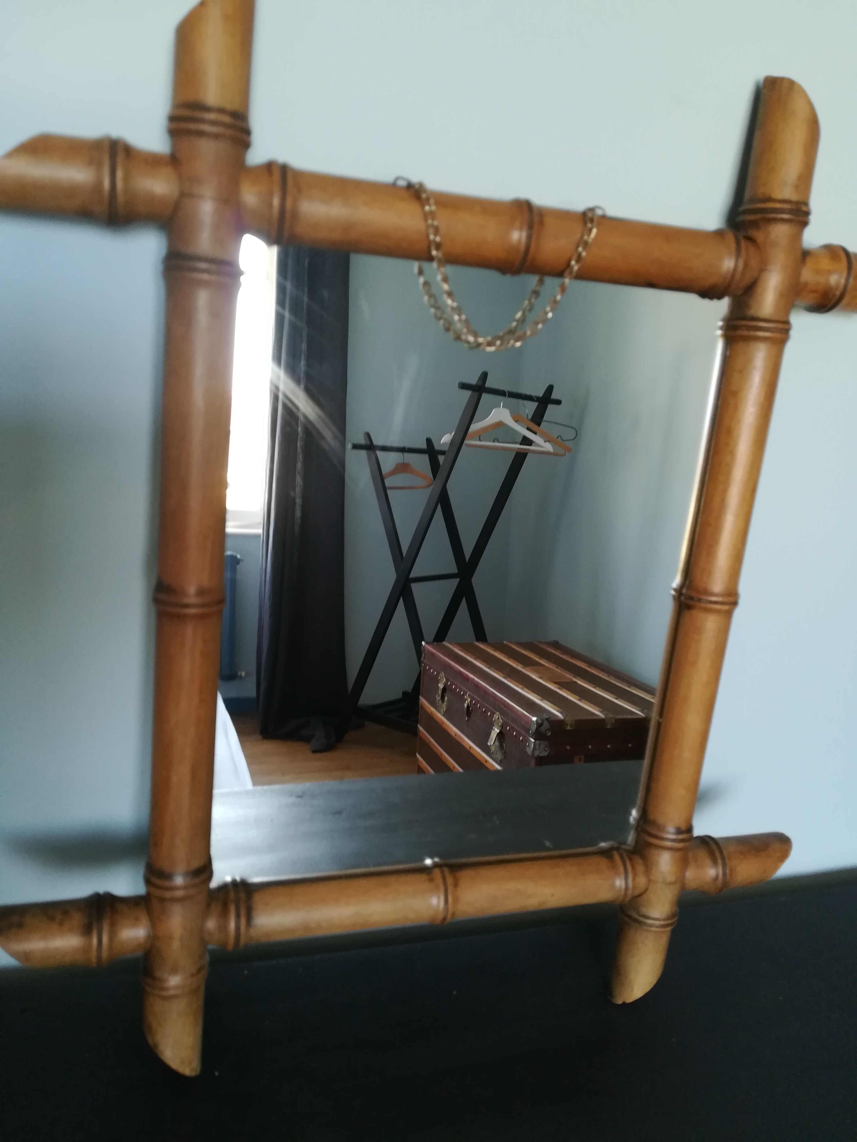 Ancient bamboo-style wooden ice - 47x41cm