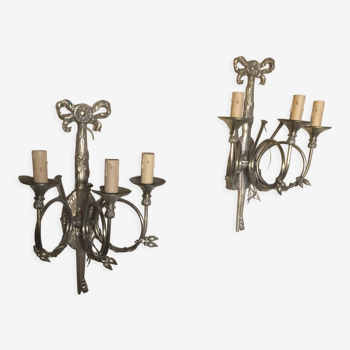 Pair of wall lamps hunting bodies