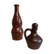 Bouteille et cruchon en grès vernissé artisanal du Cotentin