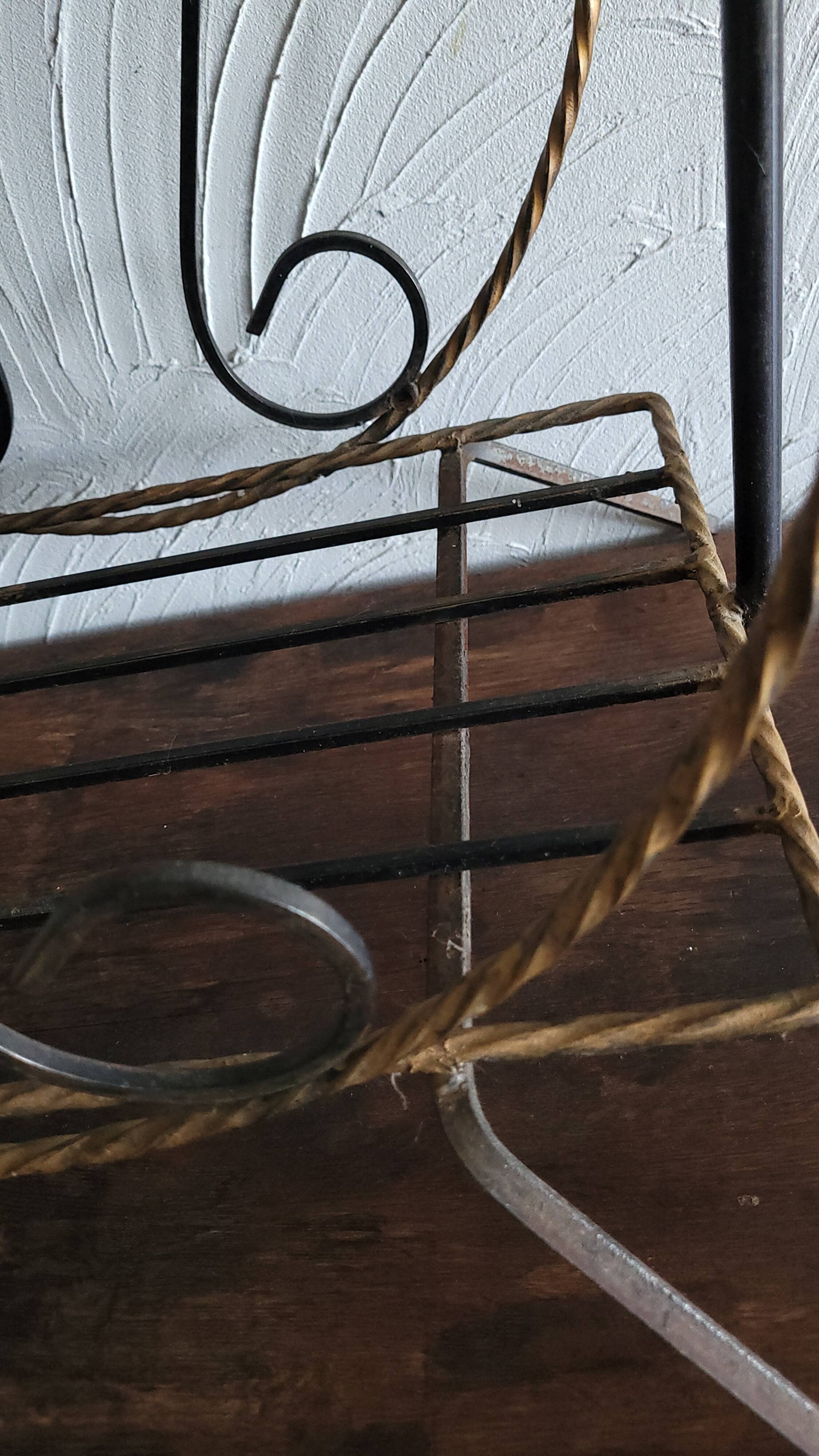 Antique vintage wrought iron side table