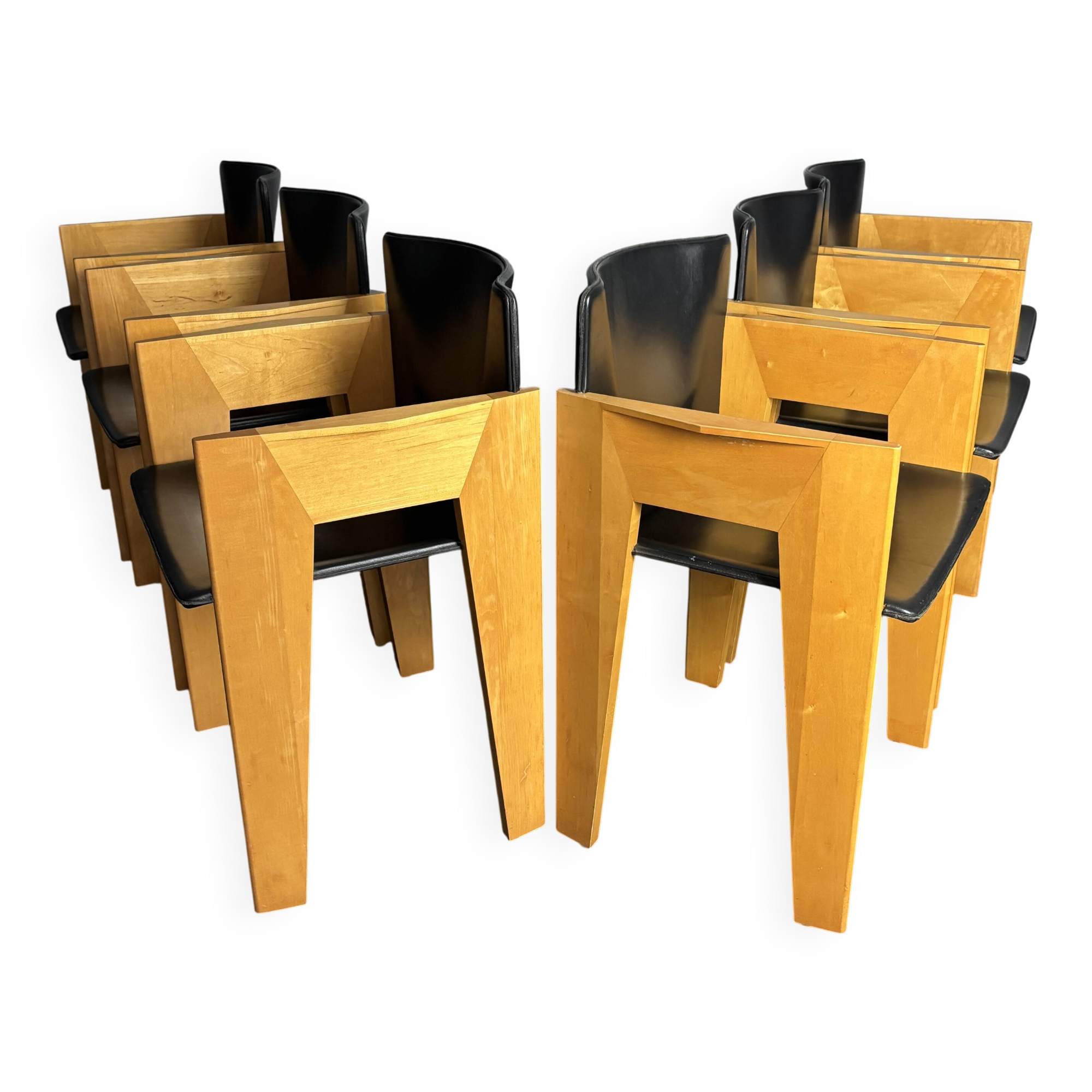 set 6 Modernist dining chairs by Arnold Merckx for Arco, Dutch design 1980s
