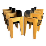 set 6 Modernist dining chairs by Arnold Merckx for Arco, Dutch design 1980s