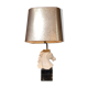 Vintage Neo Classic-style lamp in resin and golden lampshade