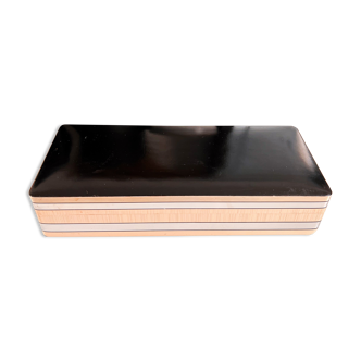 Étui à cigarette cuir et marqueterie