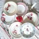 Mismatched antique earthenware dinner plates