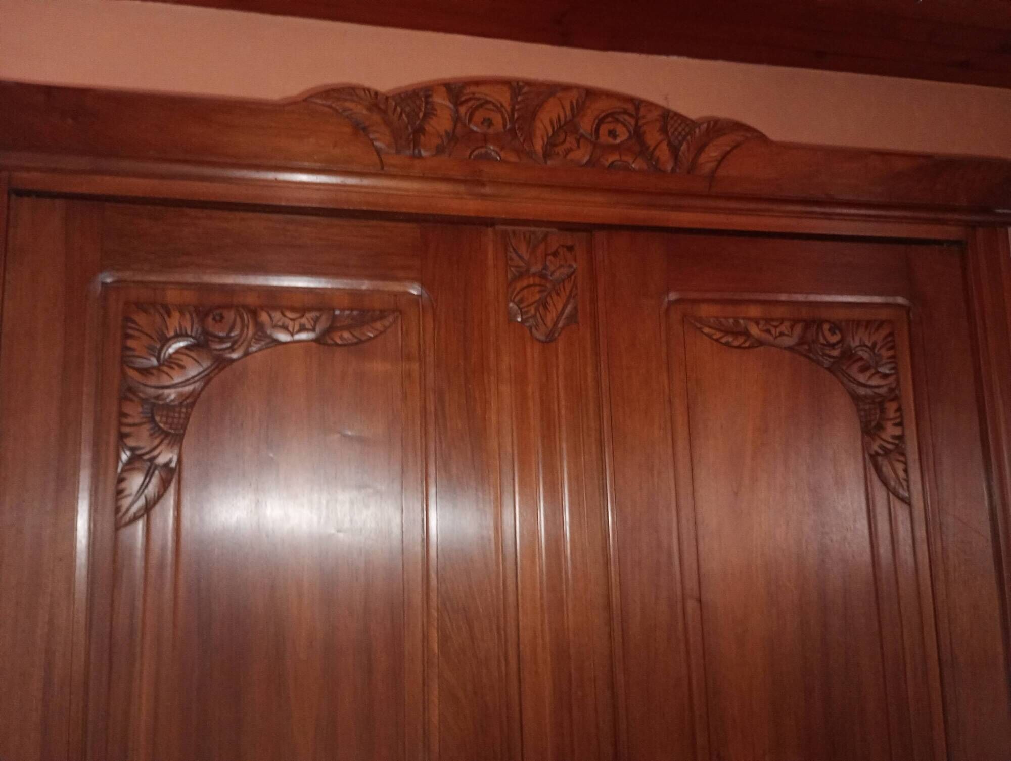Antique solid wood wardrobe