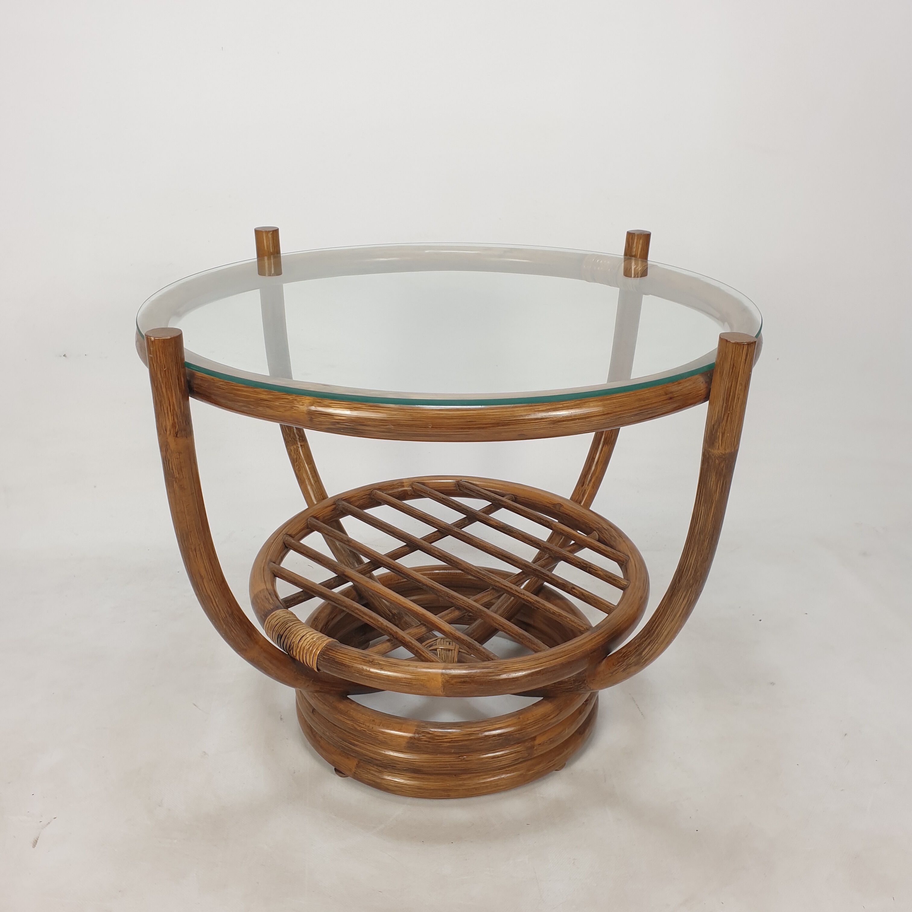 Italian bamboo coffee table, 1980s