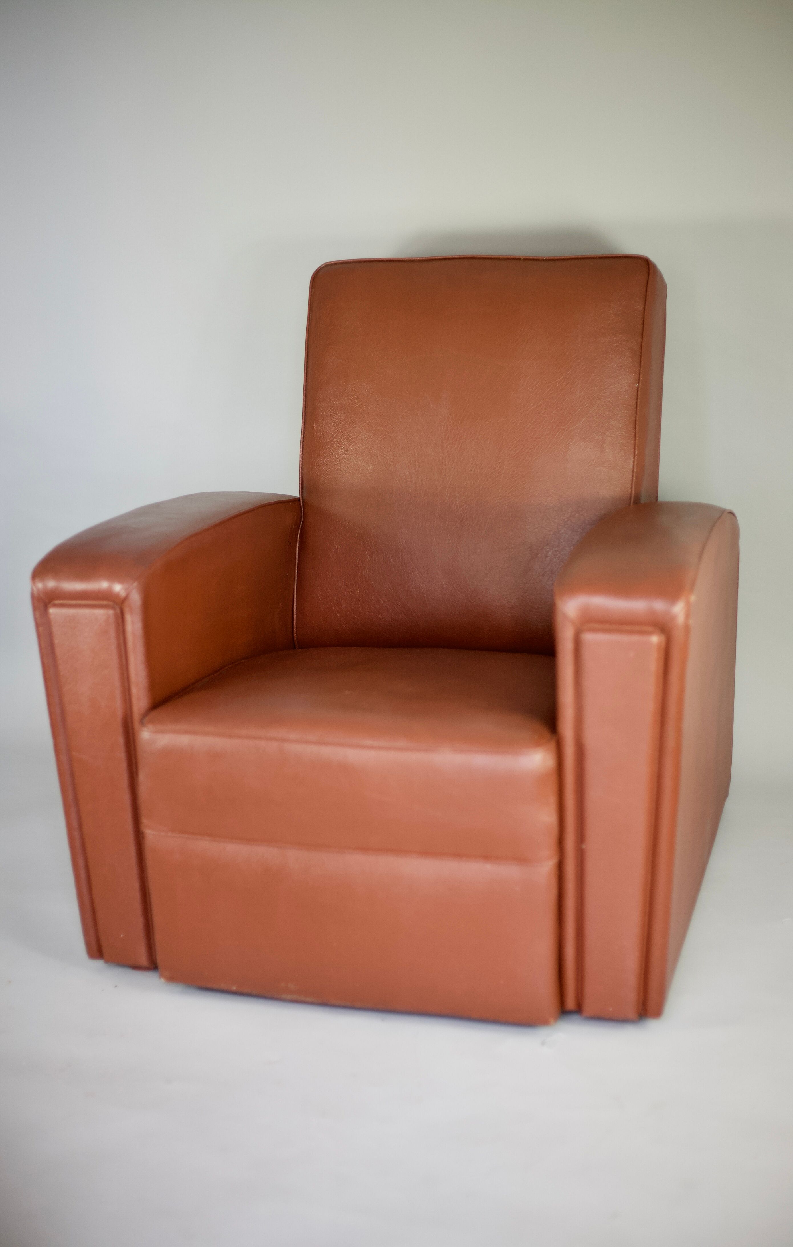 Armchair edited by Airborne, faux leather, France, circa 1950