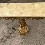 Console en bois sculpté et en marbre - XXe