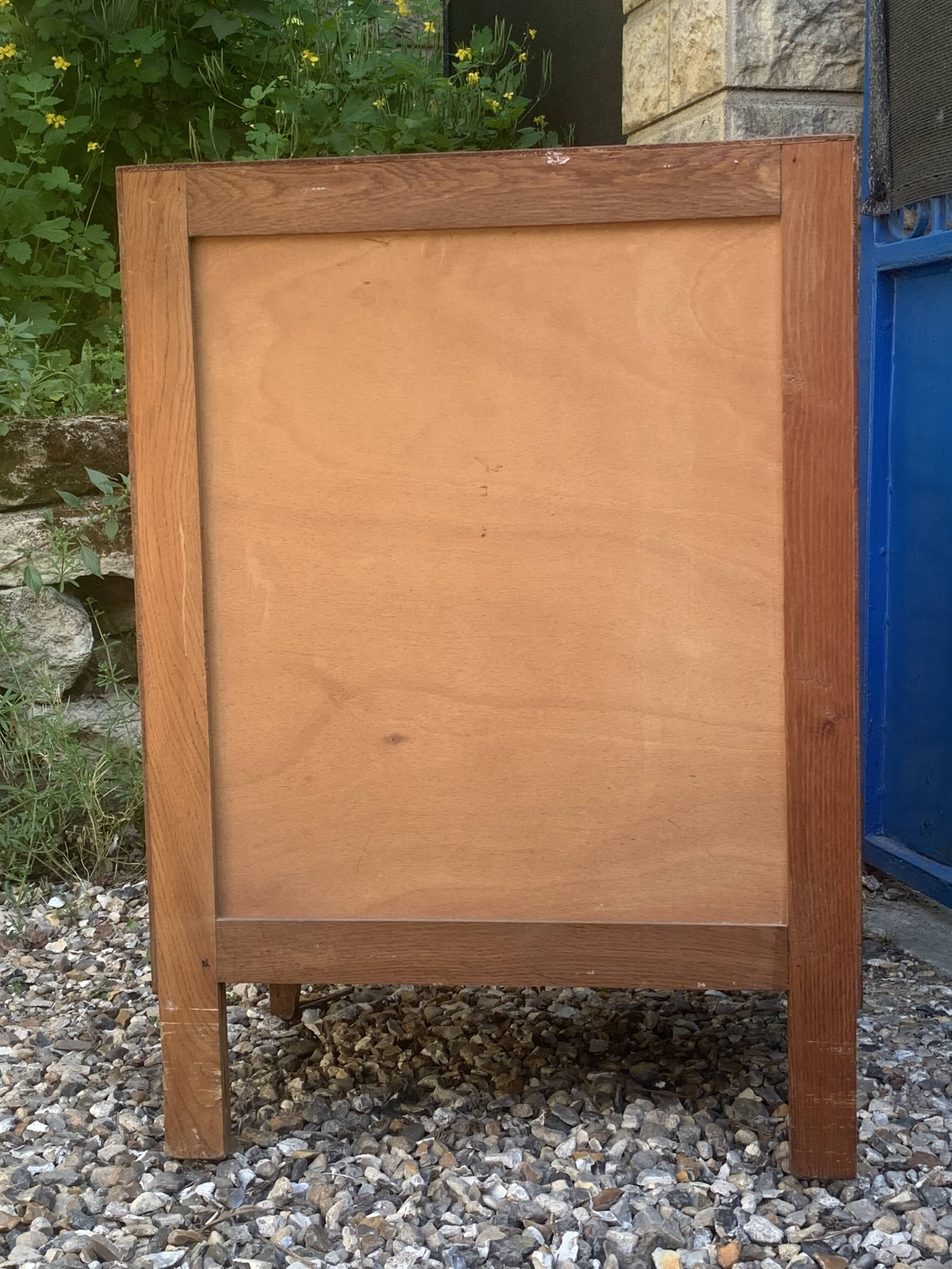 Vintage chest of drawers with oak compass legs, 1950s