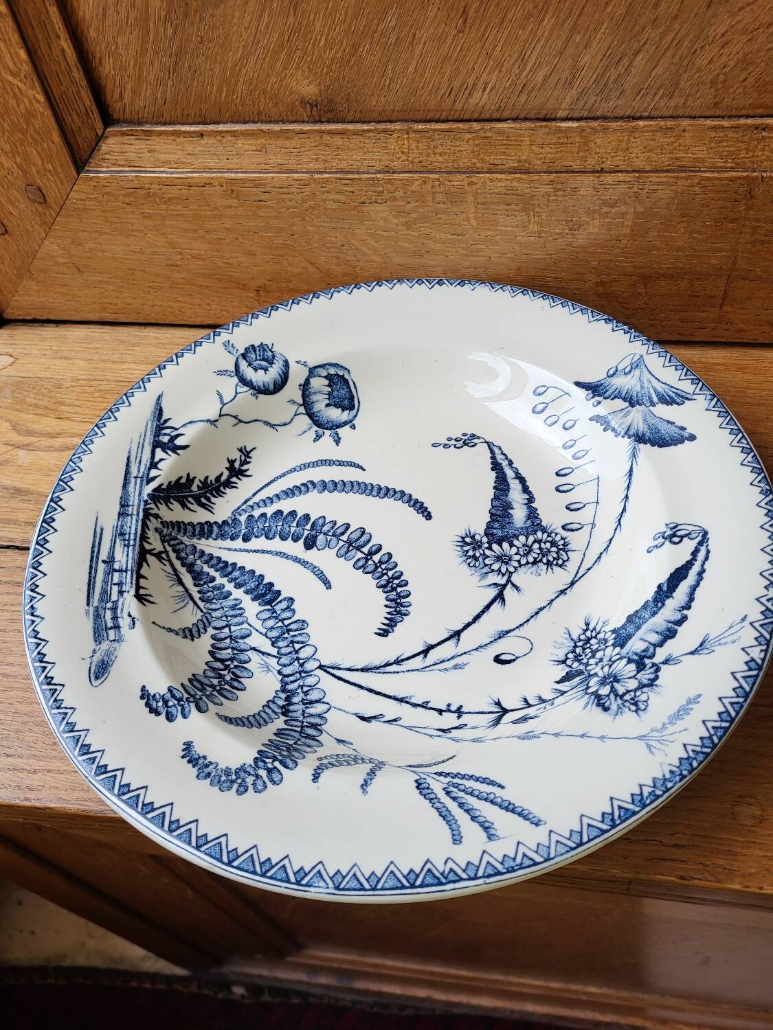 Hollow dish, clairefontaine earthenware, indiana decor, 19th century