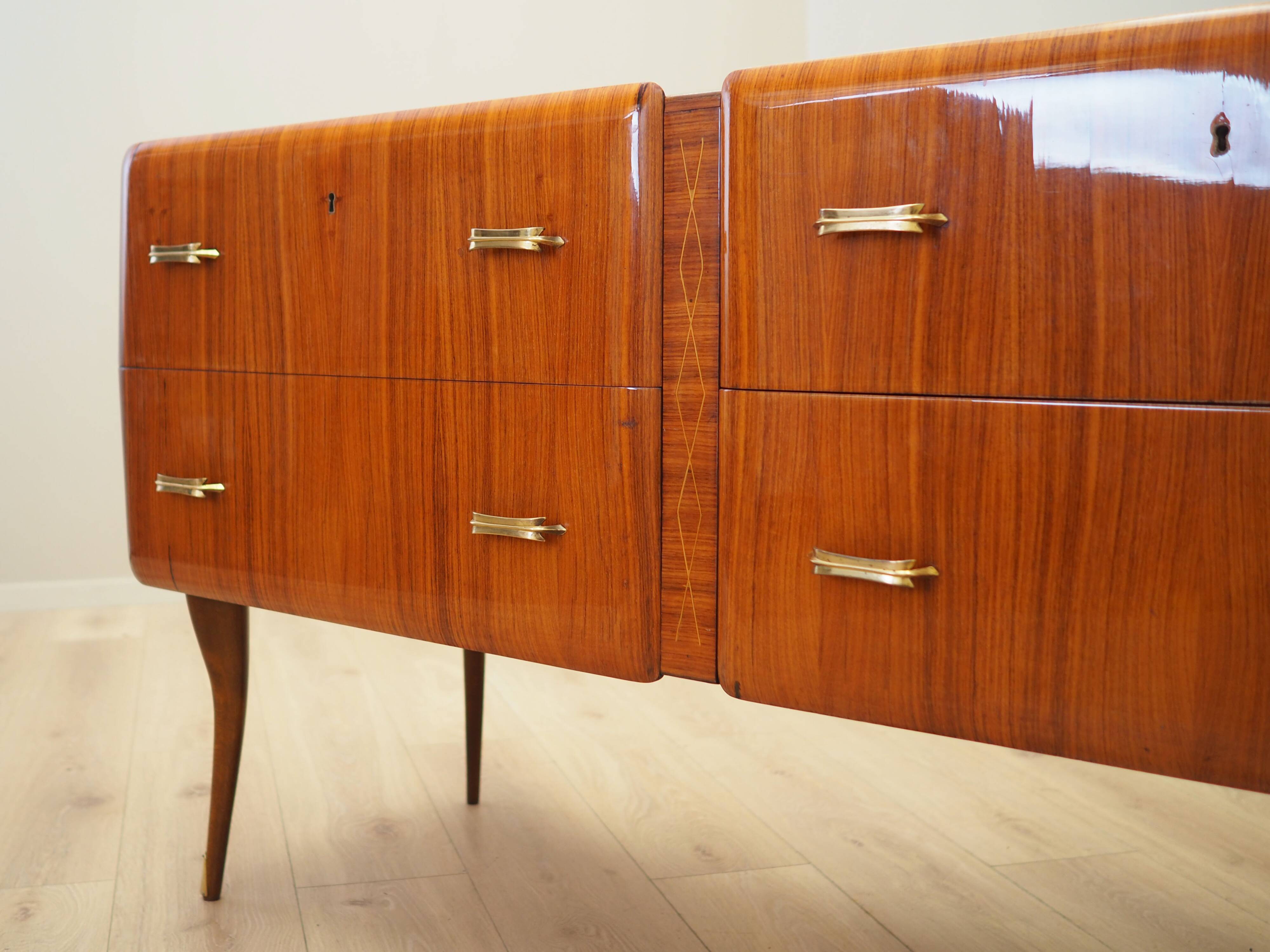 Mahogany chest of drawers, Italian design, 1960s, production: Italy