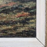 Ancien tableau HP paysage breton signé