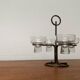 Bougeoir danois en métal et verre, années 1960
