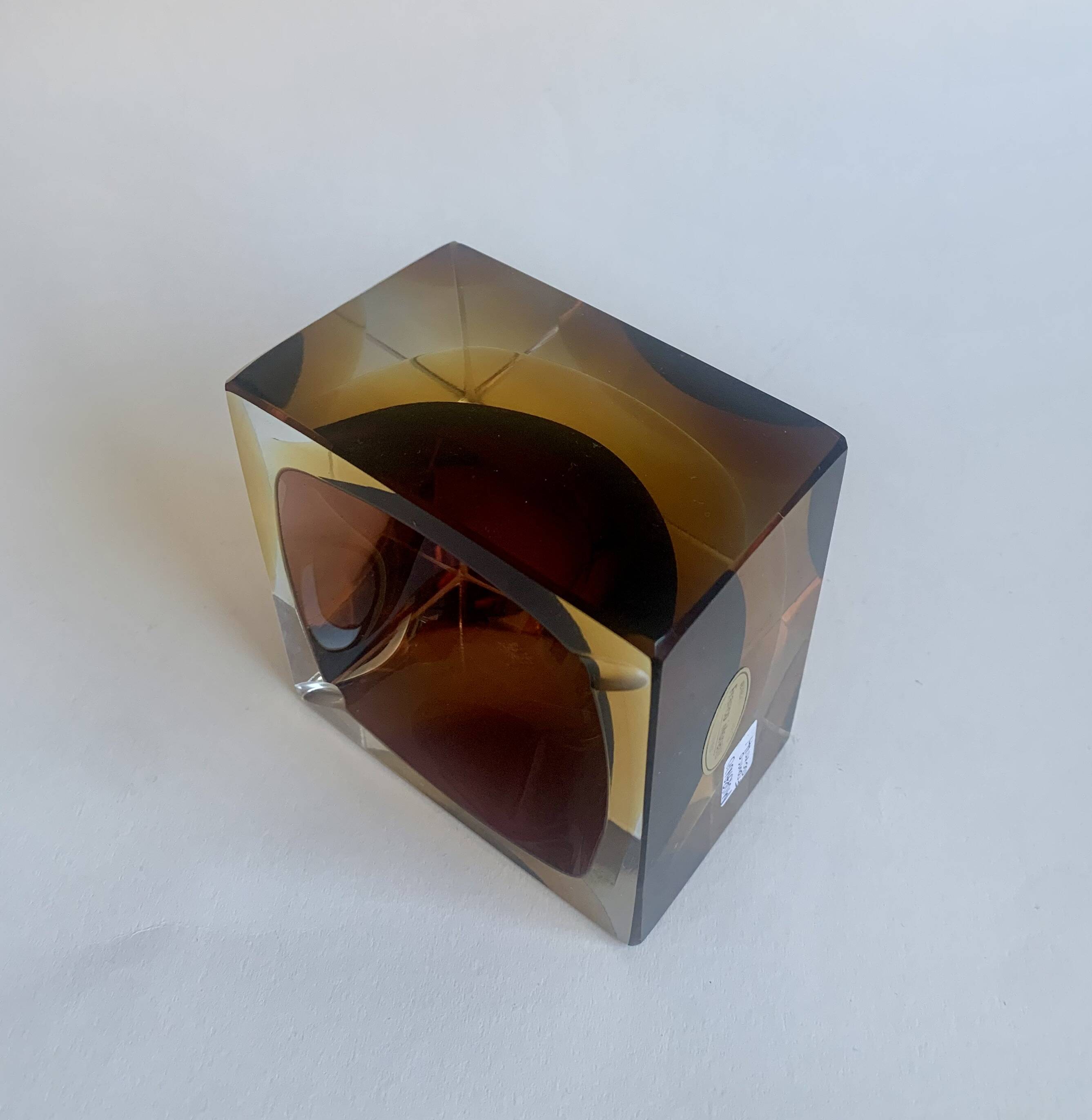 Sommerso Murano Glass Ashtray by Flavio Poli