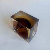 Sommerso Murano Glass Ashtray by Flavio Poli