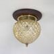 Mid-century wood & glass flush mount, 1960's