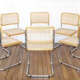 6 Cesca B32 Breuer Chairs Made in Italy - Canework of the seats redone
