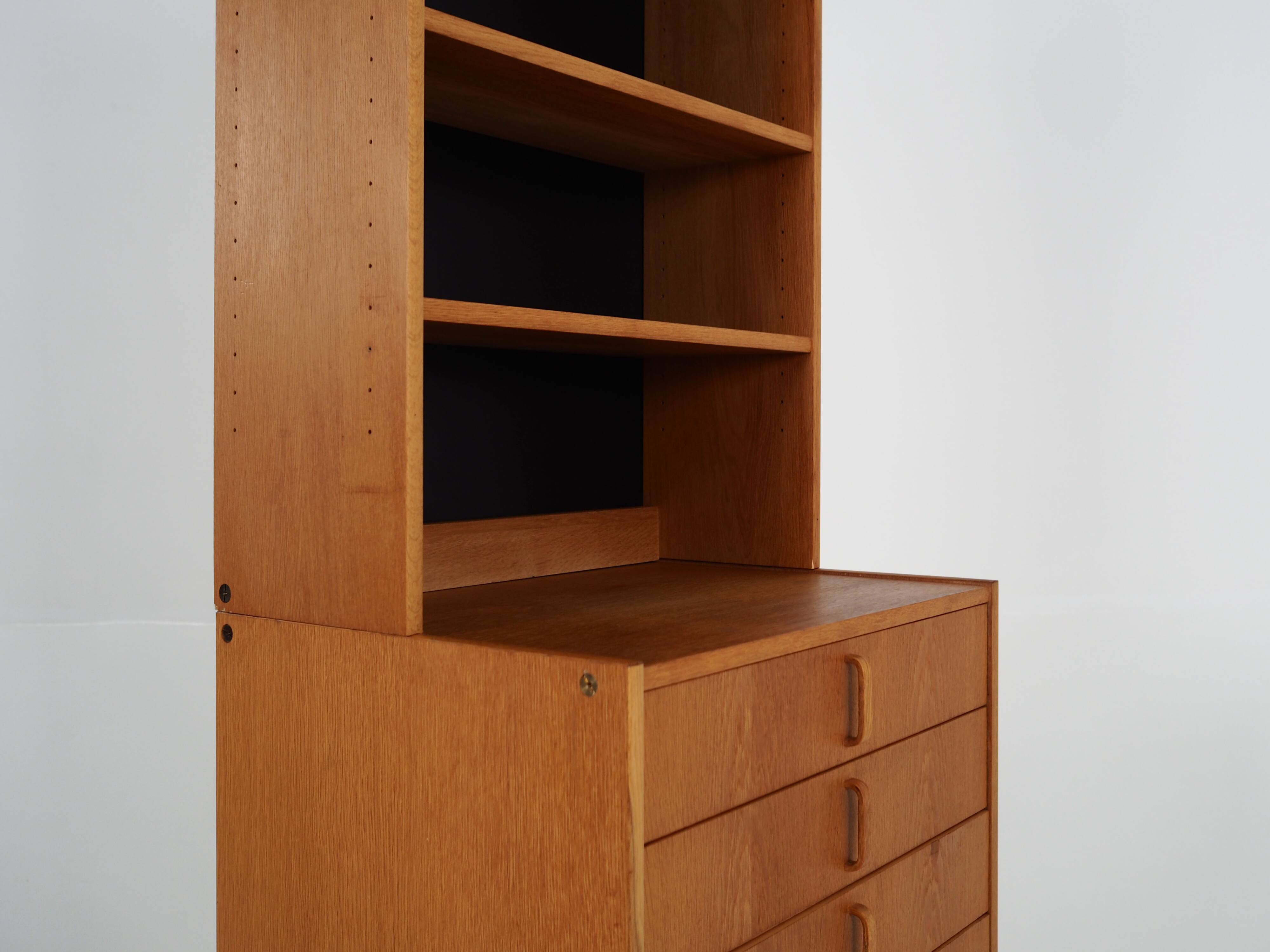 Bookcase with ash veneer, design by B.Fridhagen, 1970s