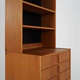 Bookcase with ash veneer, design by B.Fridhagen, 1970s