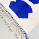Moroccan Berber carpet beni ouarain contemporary with majorelle blue patterns