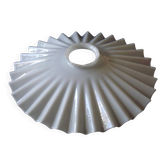 French Vintage 1930s Art Deco White Opaline Glass Pleated Lamp Shade