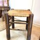 Vintage stool made of straw and wood, 1970