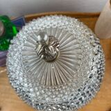 Old diamond tip table lamp - Glass and Bronze - Circa 1920