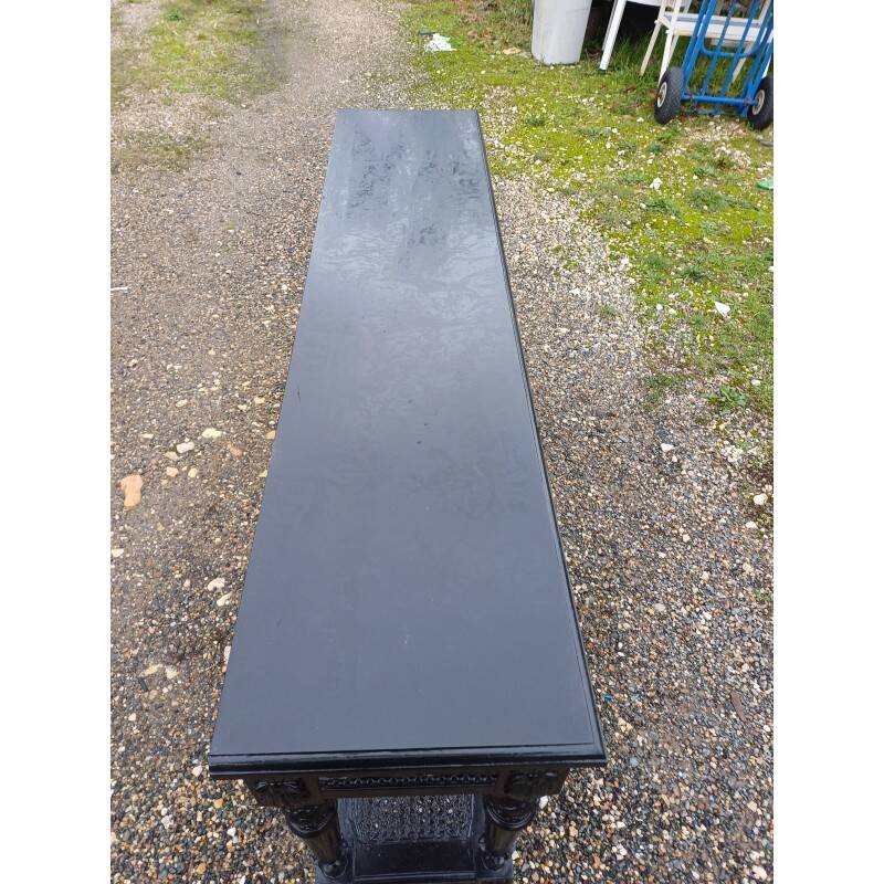 Napoleon III style wooden and cane console