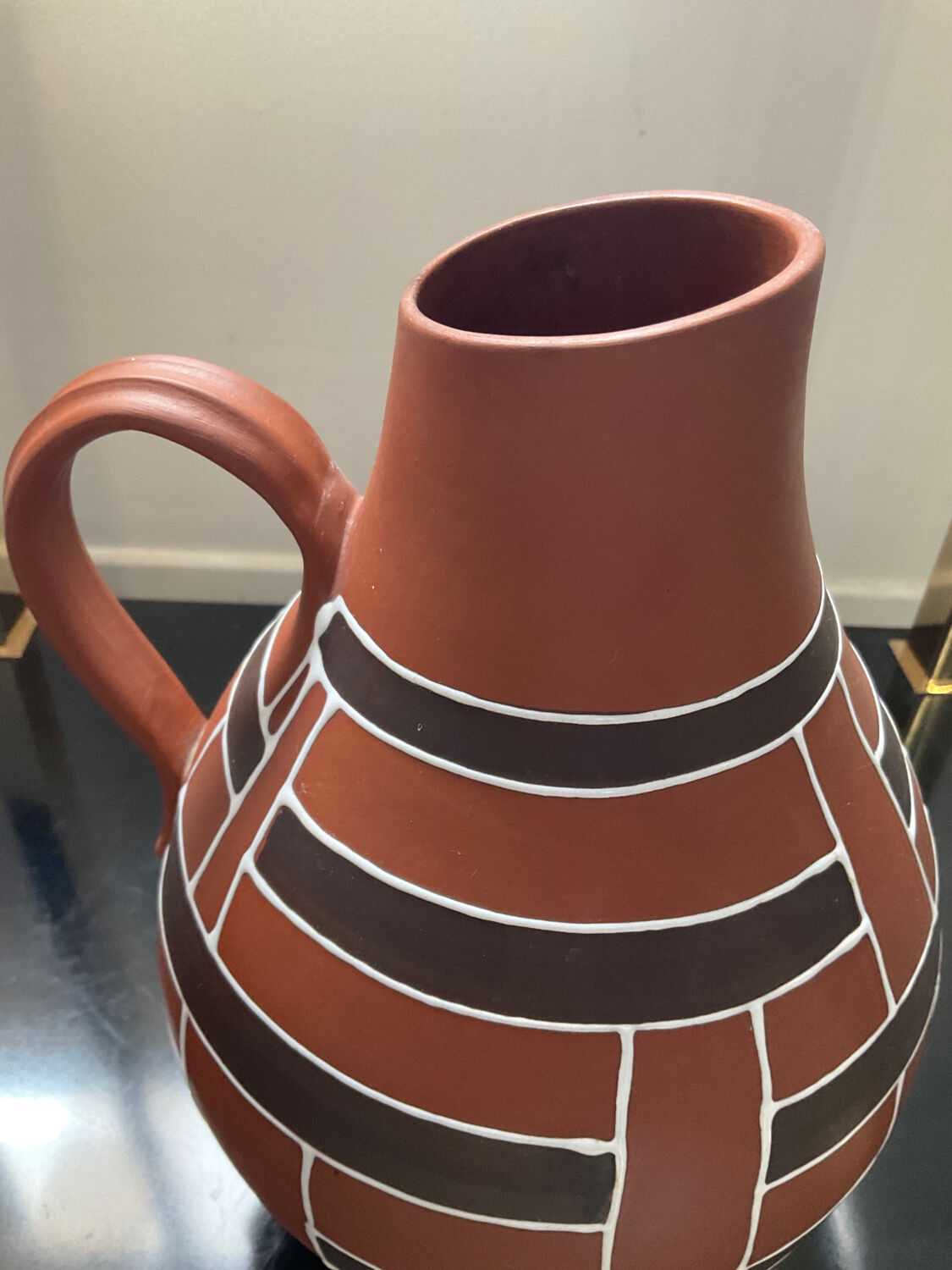 Vintage glazed terracotta vase
