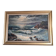 Old oil painting depicting a seascape.