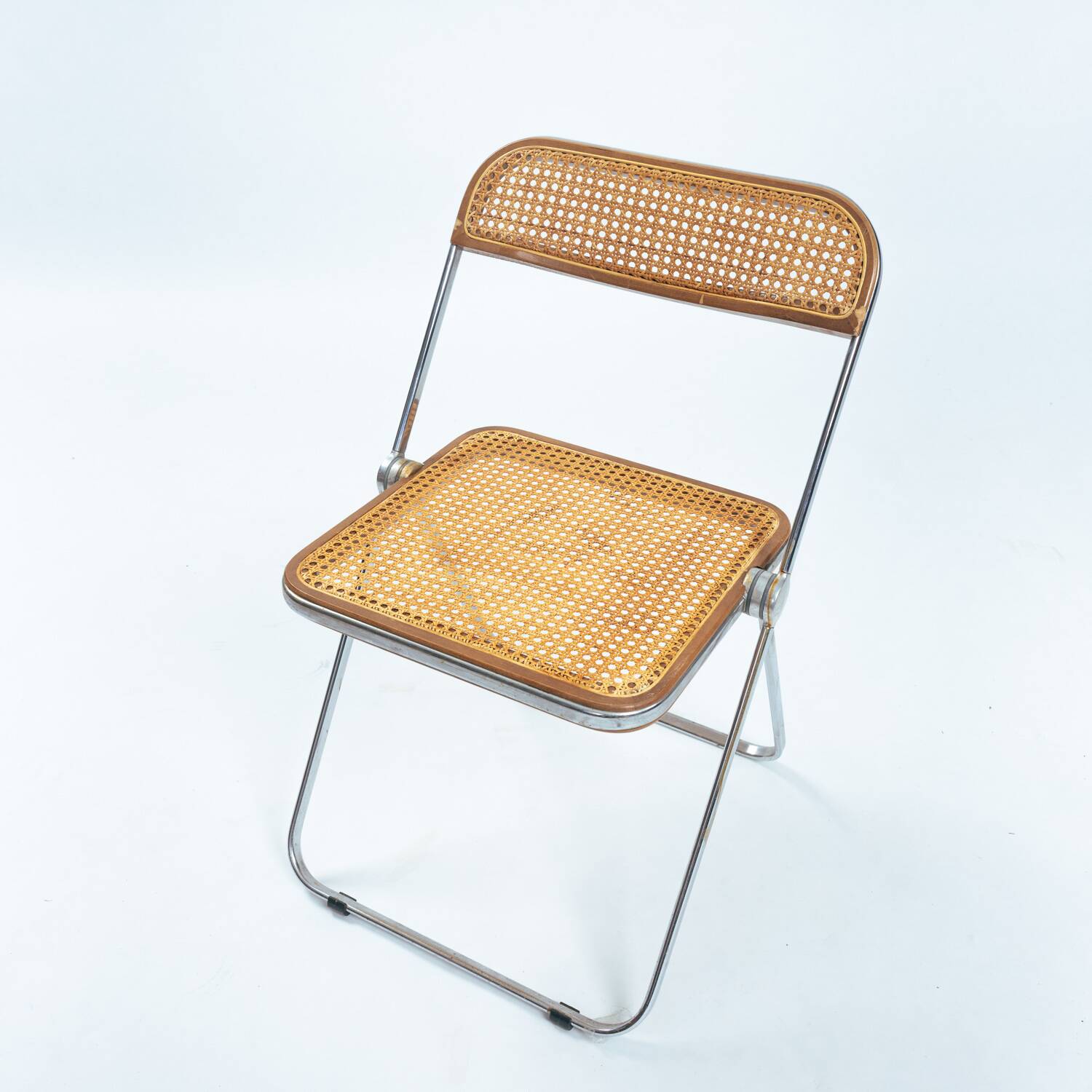 Castelli Plia wicker folding chairs Giancarlo Piretti, set of 8