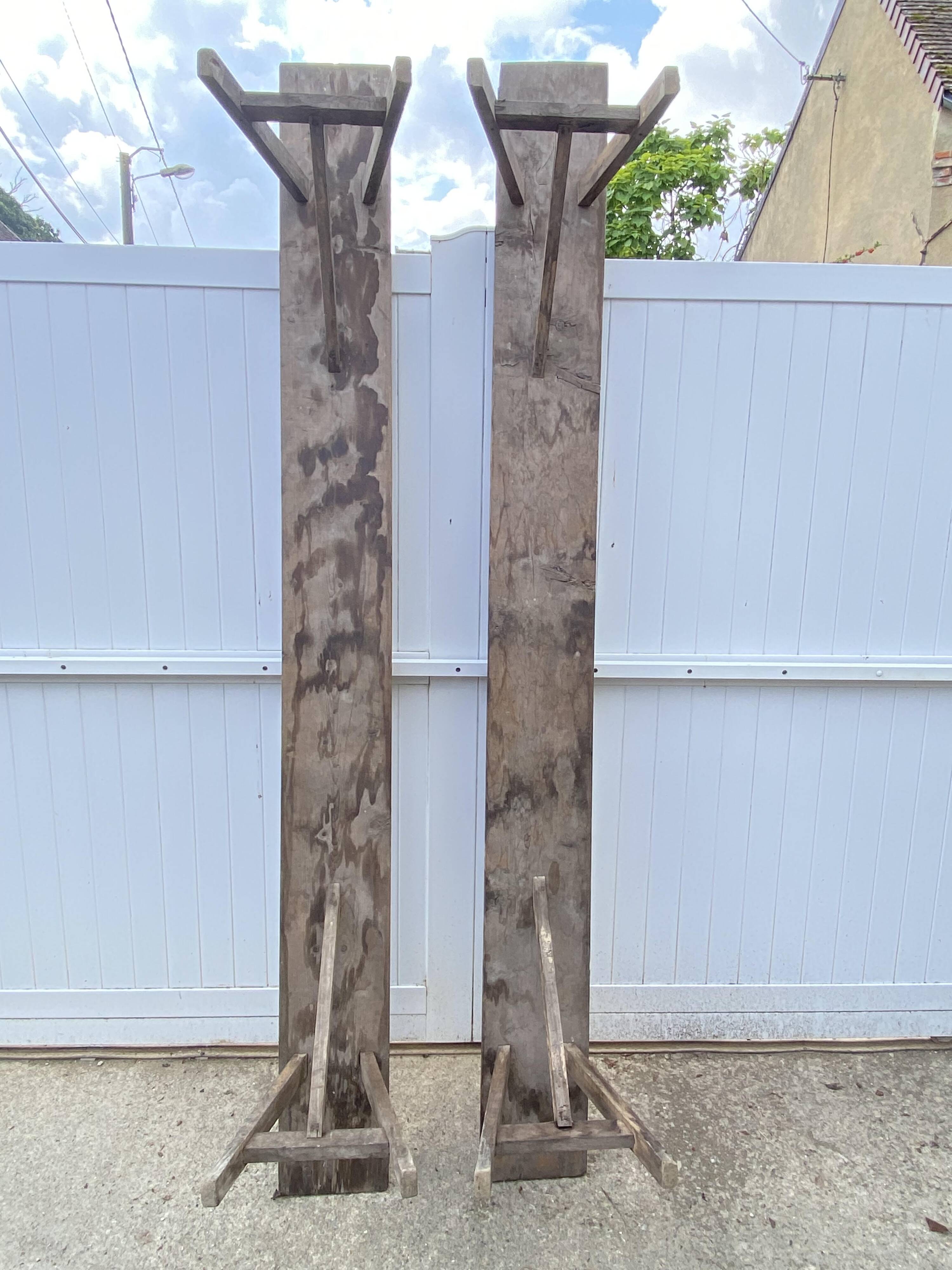 Pair of solid wood farmhouse benches 220cm for rustic farmhouse table.