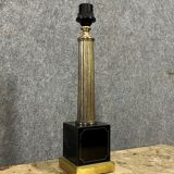 Vintage lamp foot in black marble and gilded bronze from the 60s-70s