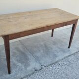 Old rustic farmhouse table 1900 in oak and fir - 1m51