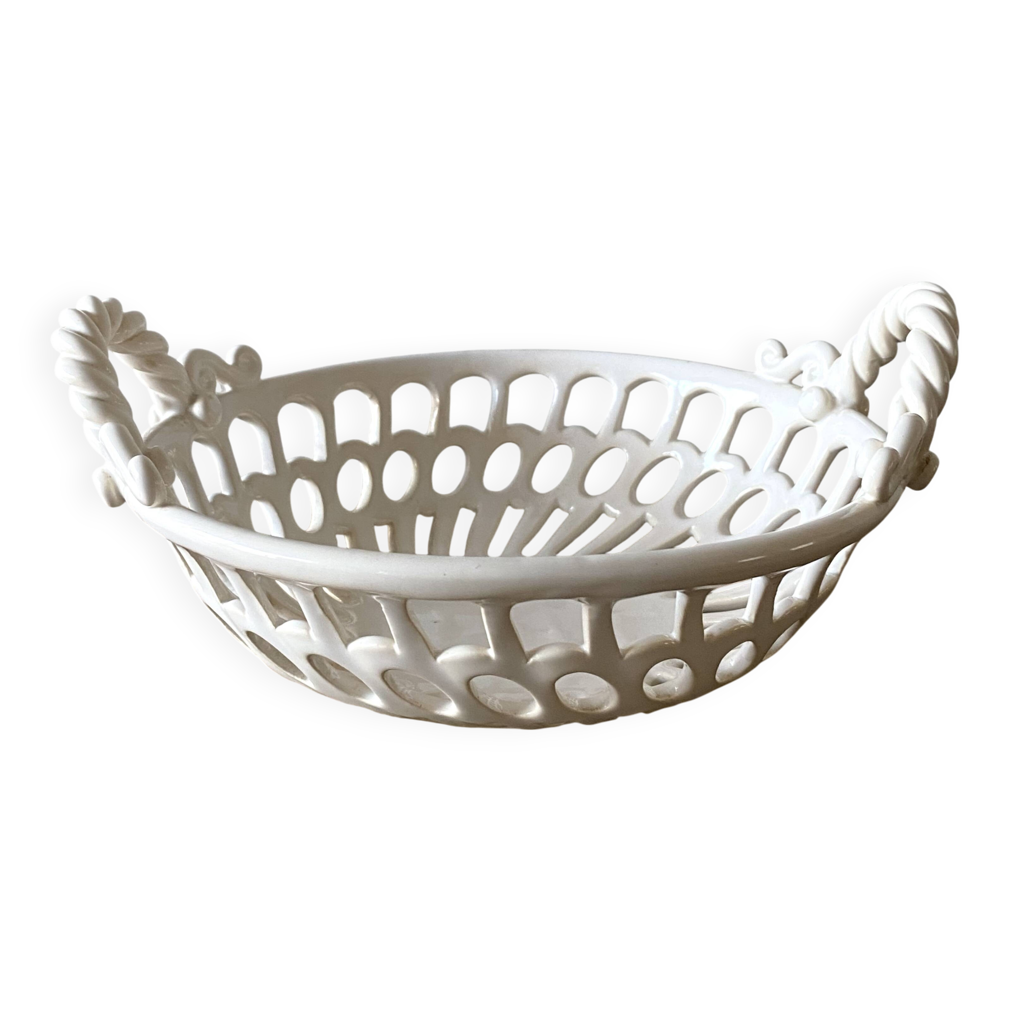 White ceramic basket