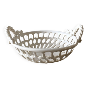 Corbeille en céramique - blanche