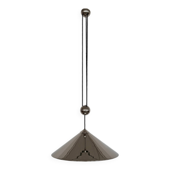 Florian Schulz Grande lampe à suspension en nickel plaqué KEOS, 1970