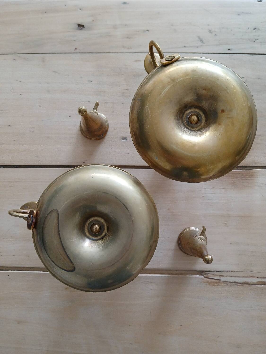 Set of 2 brass cellar rat candlesticks