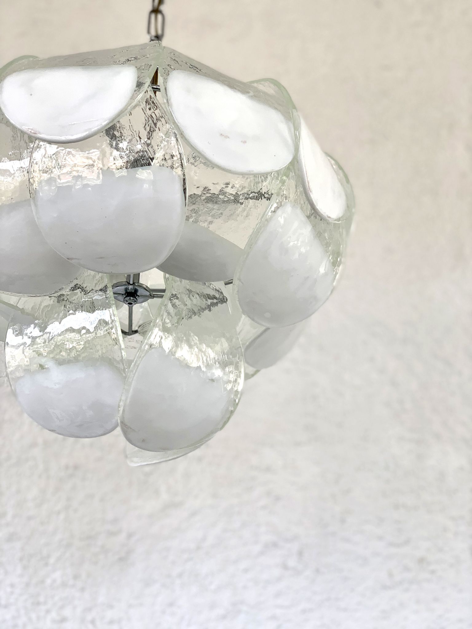 Murano glass petal chandelier by Carlo Nason for Mazzega