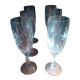 6 hand-cut crystal champagne flutes