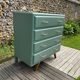 Commode vintage 1960 vert cèdre 4 tiroirs