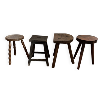 Ensemble de 4 tabourets dépareillés