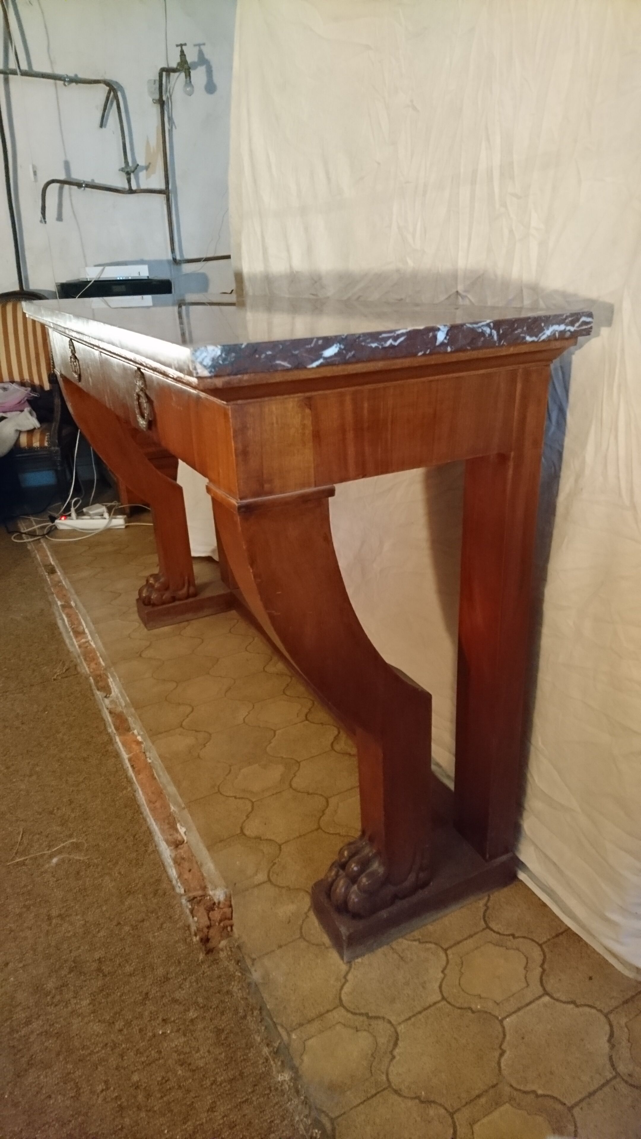 Mahogany empire style console