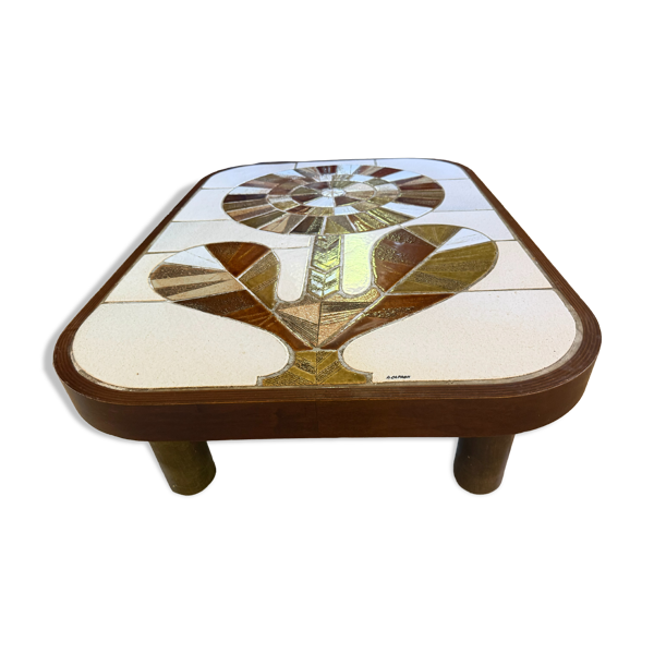 Table basse Capron - motif floral