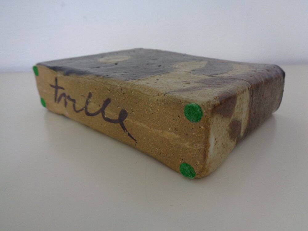 Vintage glazed studio ceramic vase by Trille Jørgensen, Denmark, 1970s.