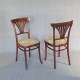 2 Thonet chairs No. 221 with bronze inlays, circa 1910